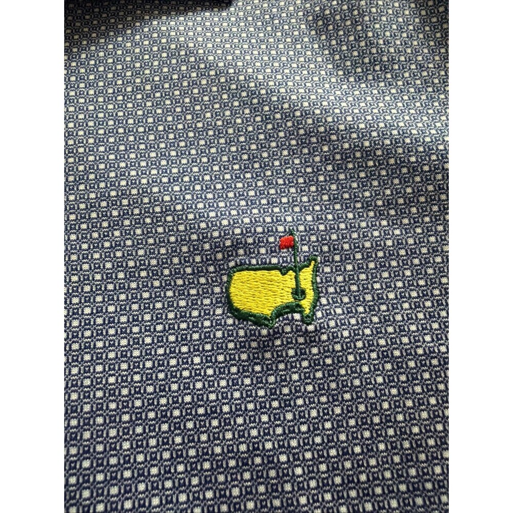 Masters Clubhouse Collection Shirt Mens XL Blue Cotton Golf Polo Made Italy - Picture 2 of 7